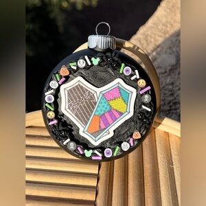 Jack and Sally coffin heart ornament - Nightmare Before Christmas